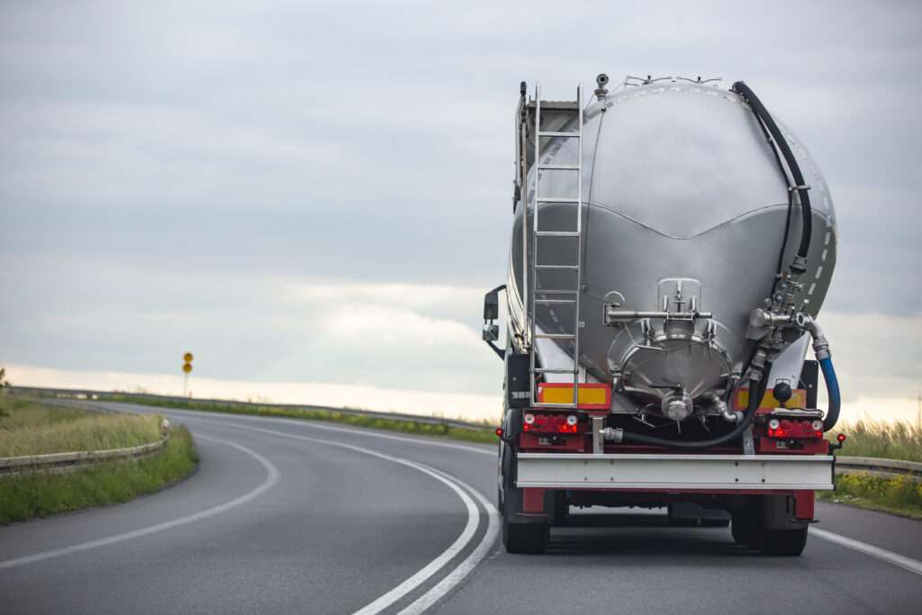 Long truck transportation logistics services themed photograph